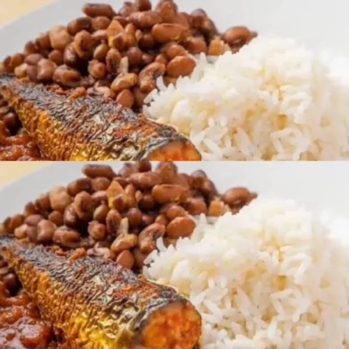 Rice & Beans with Stew + Fish