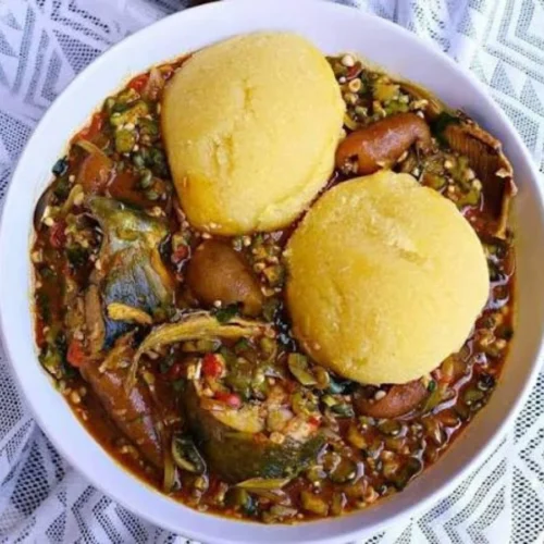 Eba & Okro Soup